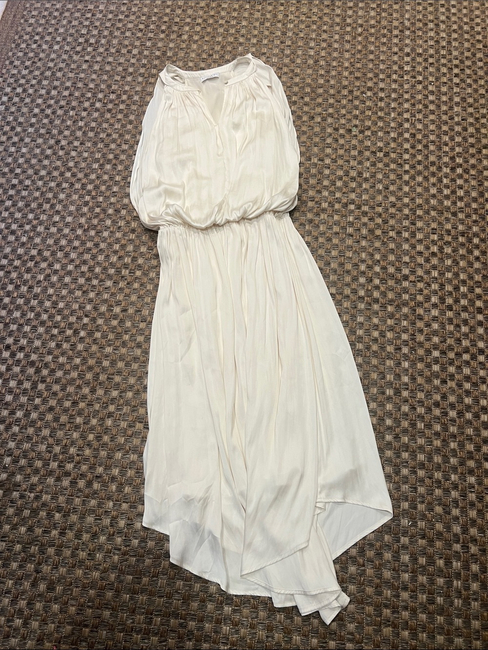 Current Air Cream High-Low Halter Maxi Dress